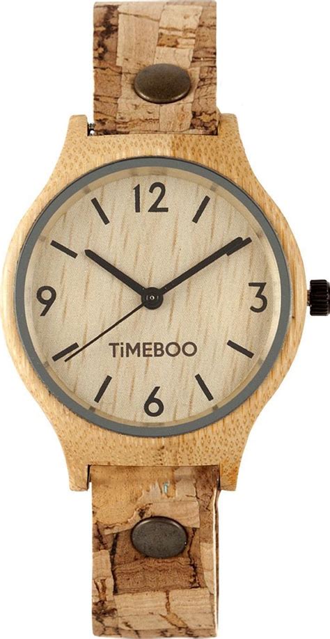 Dames horloge bamboe hout .